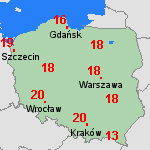 prognoza pon., 15.06. Polska