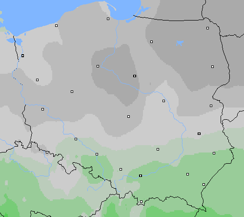 zachmurzenie Polska